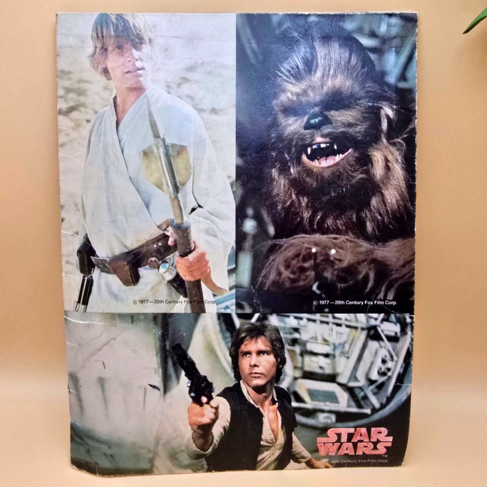 Vintage 1977 Star Wars Mead Portfolio Folder Luke Han Chewbacca 33284 Movie Prop
